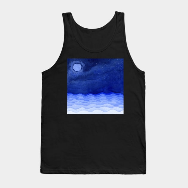 Night Ocean Tank Top by Sandraartist